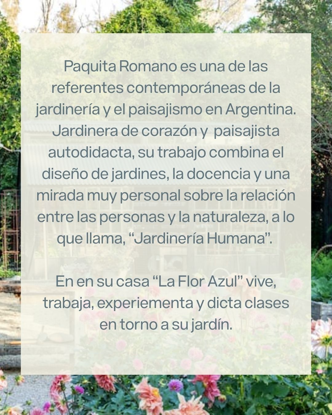 Master Class Paquita Romano- "Como nace un jardín: el proceso creativo"